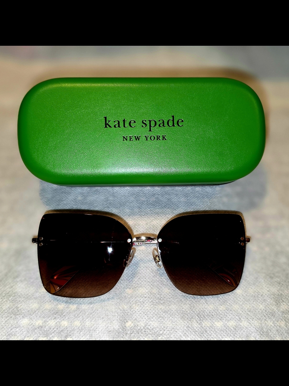 kate spade Rimless Sunglasses with Brown Gradient Lenses